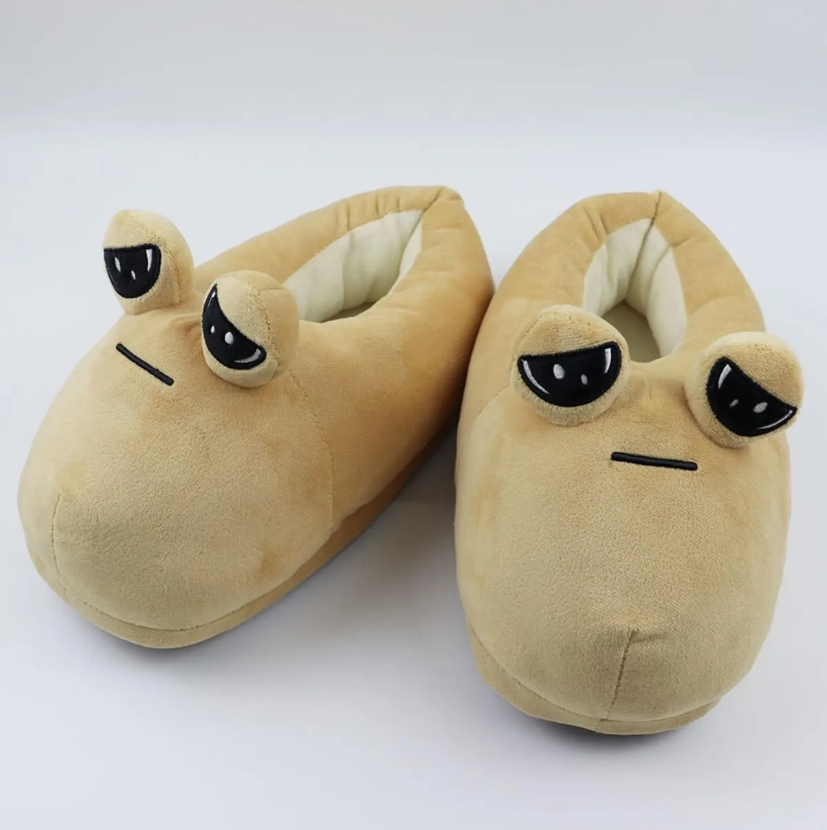 Slippers Alien Sad Pou Plush Doll Animal Fluffy Slippers for Children Adults Women Funny Winter