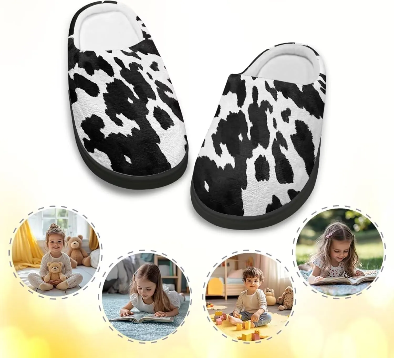 Slippers for Girls Kids Boys Size 9-15 Winter Cotton Slipper Indoor Fuzzy Slippers