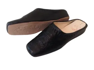 slippers,babouche for house slippers for women,women's slippers, shoes slippers with à heel,women slippers,house slippers leather slipper,house shoeshouse,handmade shoes for women (8 US, Black)
