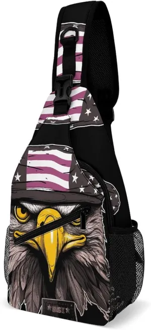 Small Sling Chest Bag Crossbody Bag for Men Women,Cool Eagle Lightweight Gym Daypack for Travel Cycling Hiking