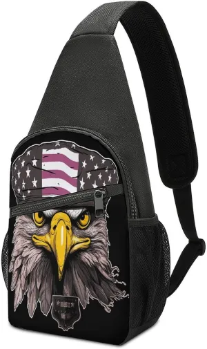 Small Sling Chest Bag Crossbody Bag for Men Women,Cool Eagle Lightweight Gym Daypack for Travel Cycling Hiking