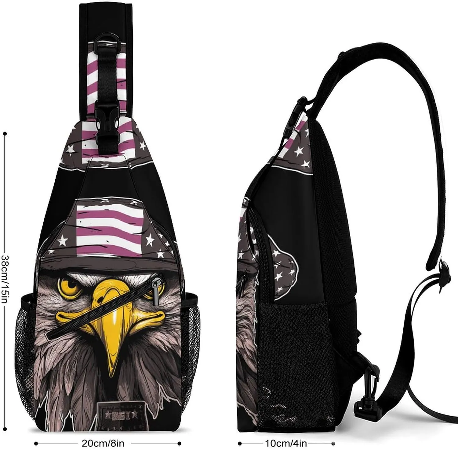 Small Sling Chest Bag Crossbody Bag for Men Women,Cool Eagle Lightweight Gym Daypack for Travel Cycling Hiking