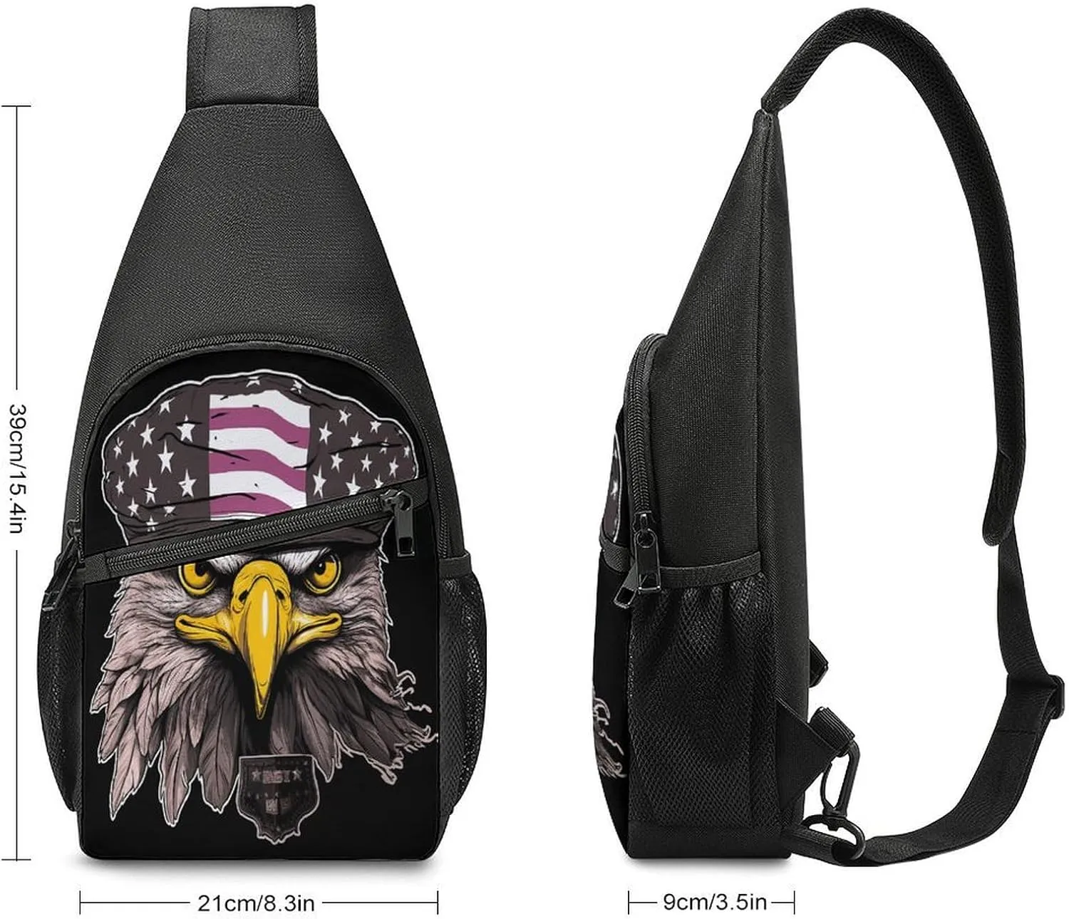 Small Sling Chest Bag Crossbody Bag for Men Women,Cool Eagle Lightweight Gym Daypack for Travel Cycling Hiking