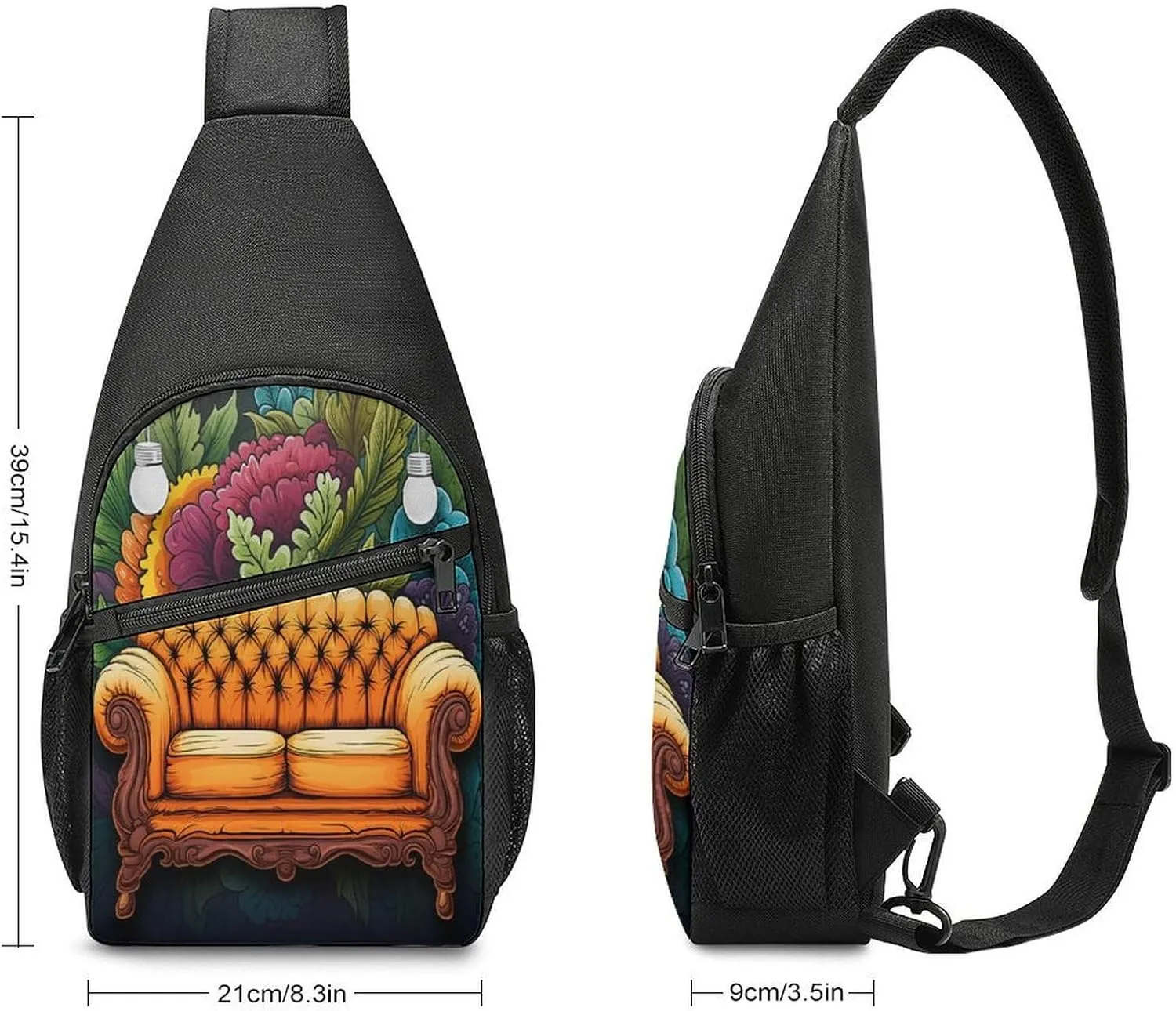 Small Sling Chest Bag Crossbody Bag for Men Women,Couch Lightweight Gym Daypack for Travel Cycling Hiking