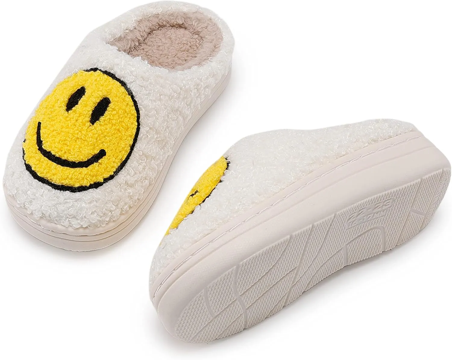 Smile Face Kids Happy Face Soft Plush Warm Slipper Anti-Slip Winter Fluffy House Shoes Soft Memory Foam Comfort Cotton Slippers Indoor and Outdoor