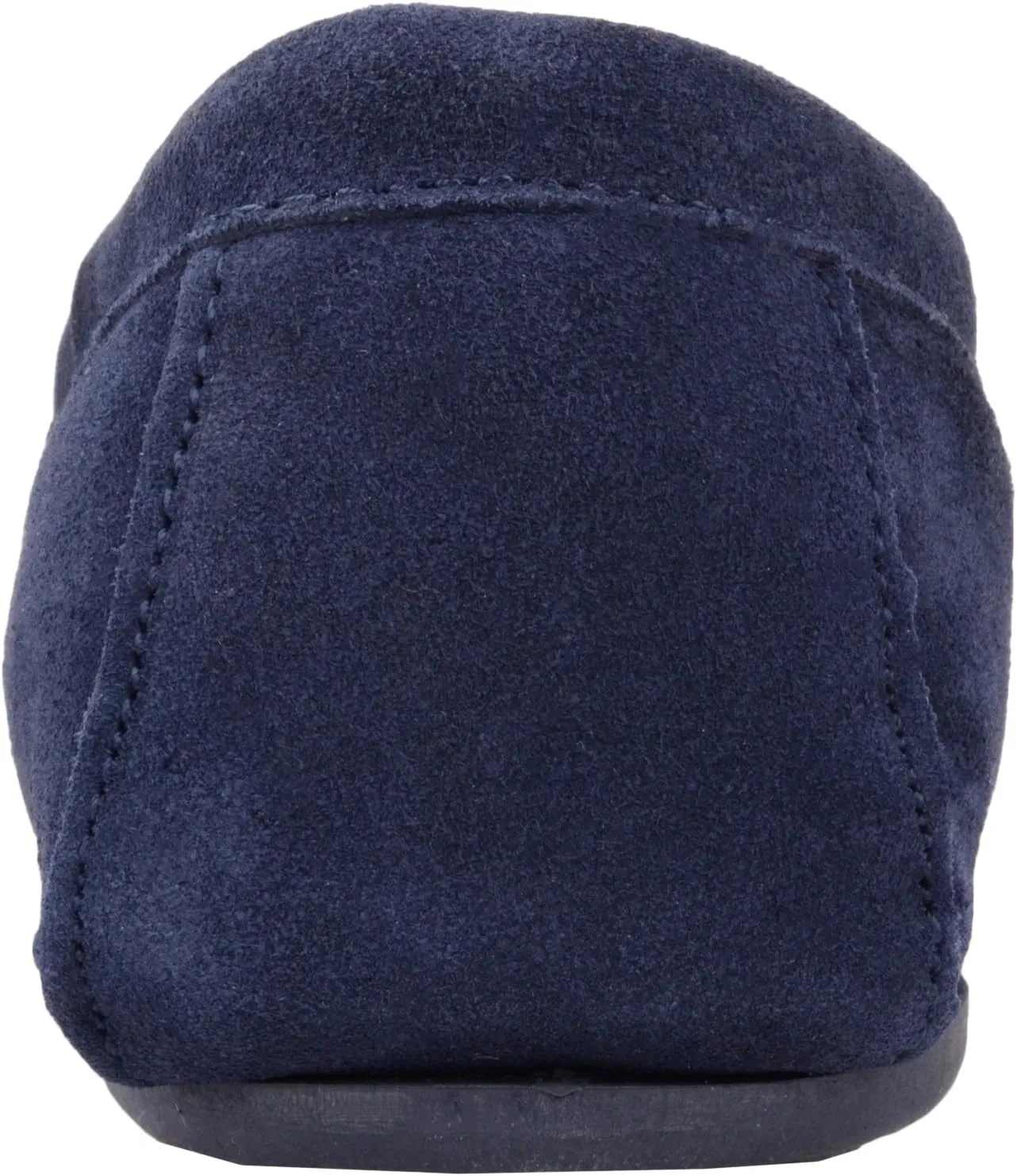 SNUGRUGS Mens Cotton Lined Suede Moccasin Slipper with Rubber Sole