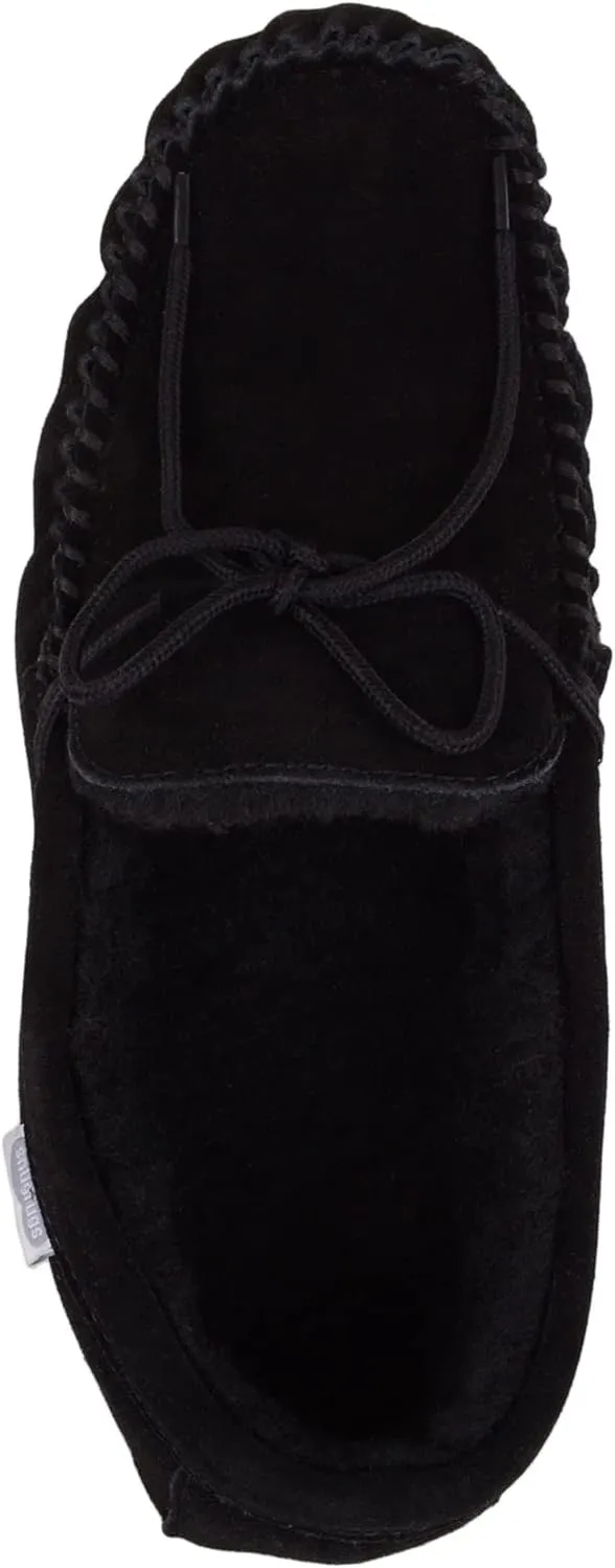 SNUGRUGS Men's Monty Suede Wool Rubber Sole Moccasins