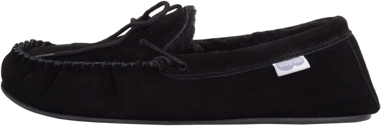 SNUGRUGS Men's Monty Suede Wool Rubber Sole Moccasins