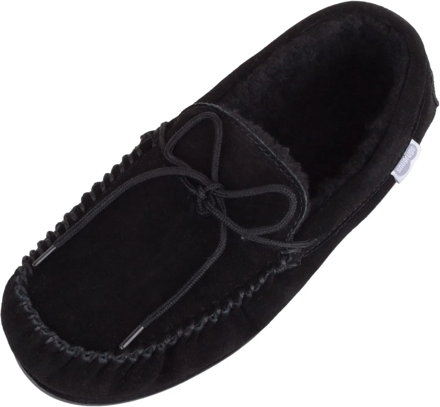SNUGRUGS Men's Monty Suede Wool Rubber Sole Moccasins
