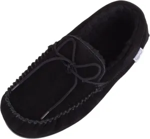SNUGRUGS Men's Monty Suede Wool Rubber Sole Moccasins