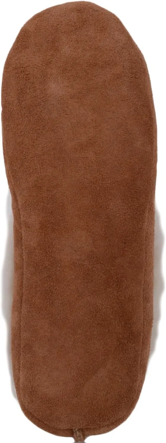 SNUGRUGS Womens Luxury Lambswool Suede Low-Top Slipper with Wool Cuff and Suede Sole