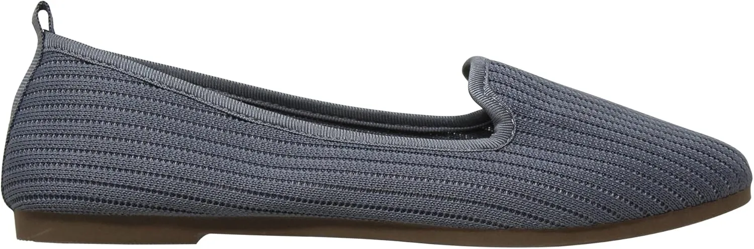 SOBEYO Ballet Flats Comfort Soft-Sole Breathable Sweater Fabric Lightweight Round Toe Shoes