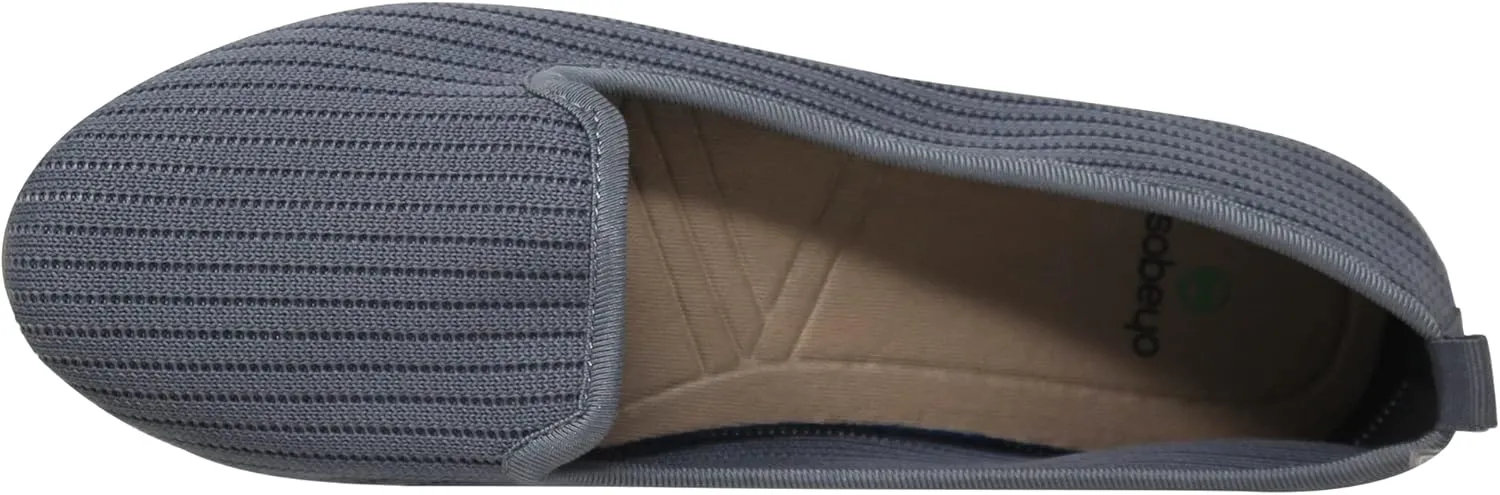 SOBEYO Ballet Flats Comfort Soft-Sole Breathable Sweater Fabric Lightweight Round Toe Shoes