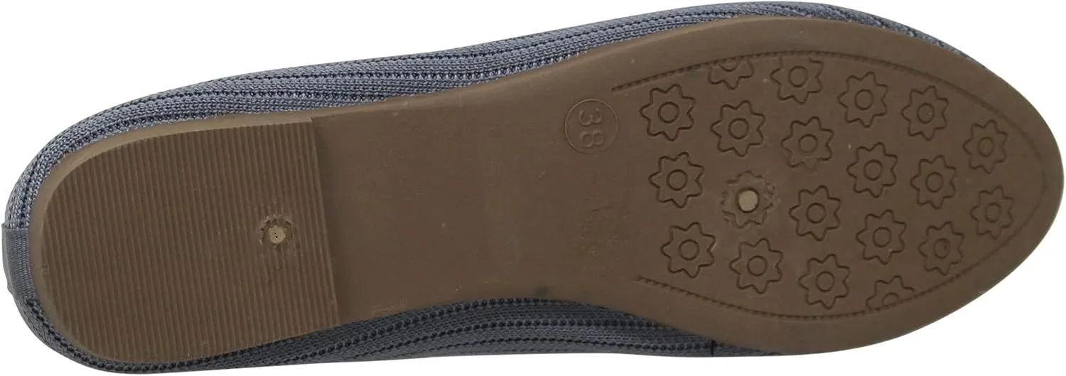 SOBEYO Ballet Flats Comfort Soft-Sole Breathable Sweater Fabric Lightweight Round Toe Shoes