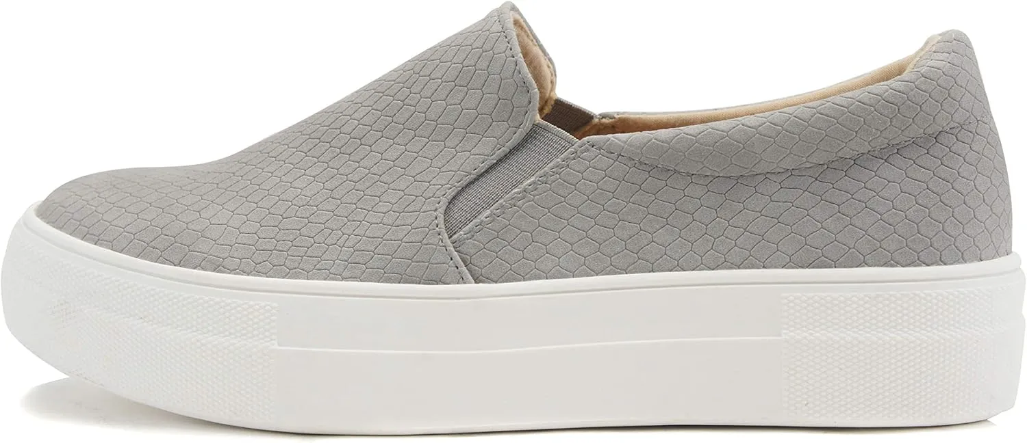 Soda Hike ~ Slip On Double Layer Foam Padded Cushion Sock Fashion Sneakers (Grey Cobra, Numeric_6_Point_5)