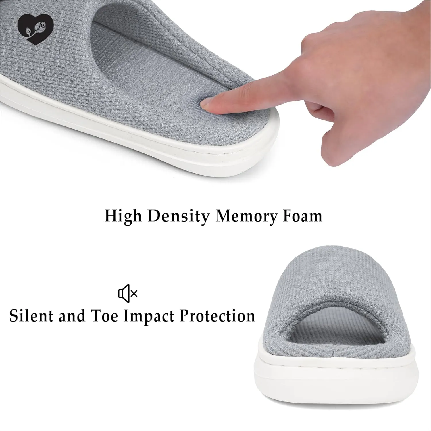 SOULROSE Summer House Memory Foam Slippers Comfy Spa Bedroom Slides Women Cloud Lightweight Waffle Cozy Open Toe Indoor Outdoor Platform Shoes