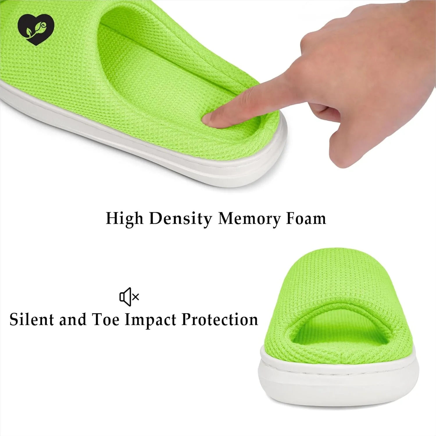 SOULROSE Summer House Memory Foam Slippers Comfy Spa Bedroom Slides Women Cloud Lightweight Waffle Cozy Open Toe Indoor Outdoor Platform Shoes