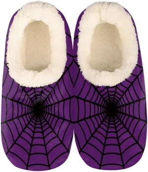 Spider Web Home Slippers Women Men, Fluffy Slippers, Warm Fleece Lined Shoes Cozy Plush Non-Slip House Slippers for Indoor and Outdoor,L