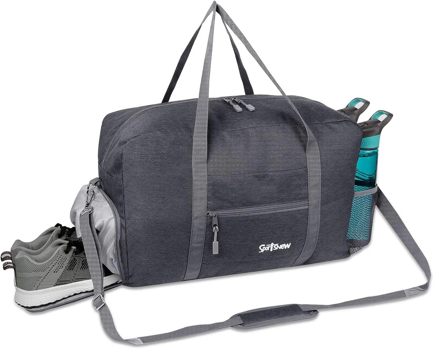 sportsnew Sports Gym Bag with Shoes Compartment and Wet Pocket, Travel Duffel for Men and Women, 38L Workout Weekender Overnight Bag Lightweight