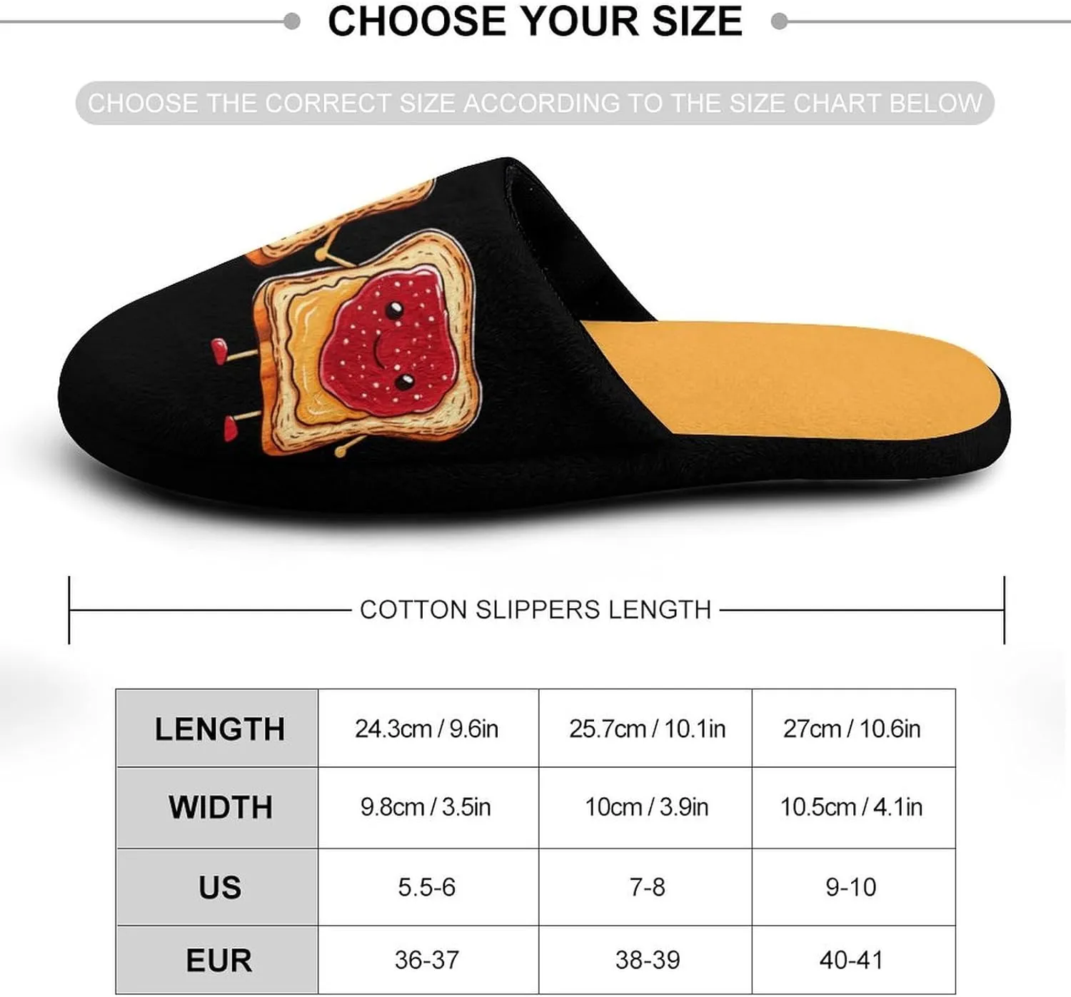 Spread Peanut Butter & Jelly Women's Flannel Slippers Comfort Closed Toe Slip On House Shoes Indoor