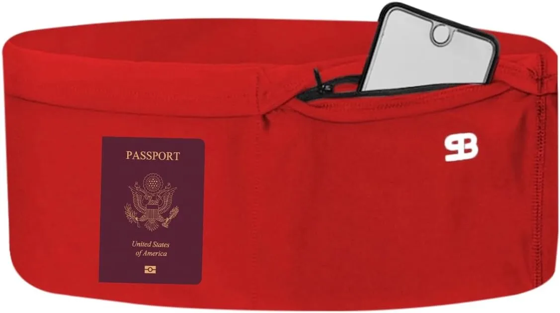 StashBandz Running Belt for Women & Men – Money Belt with 4 Large Secure Pockets (1 Zippered) | Fanny Pack & Phone Holder for Running, Travel, Hiking, and Workouts