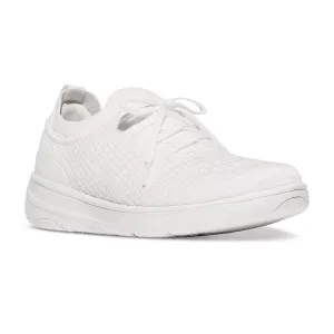Super Q Knit Slip-On Laced Sneakers in Urban White