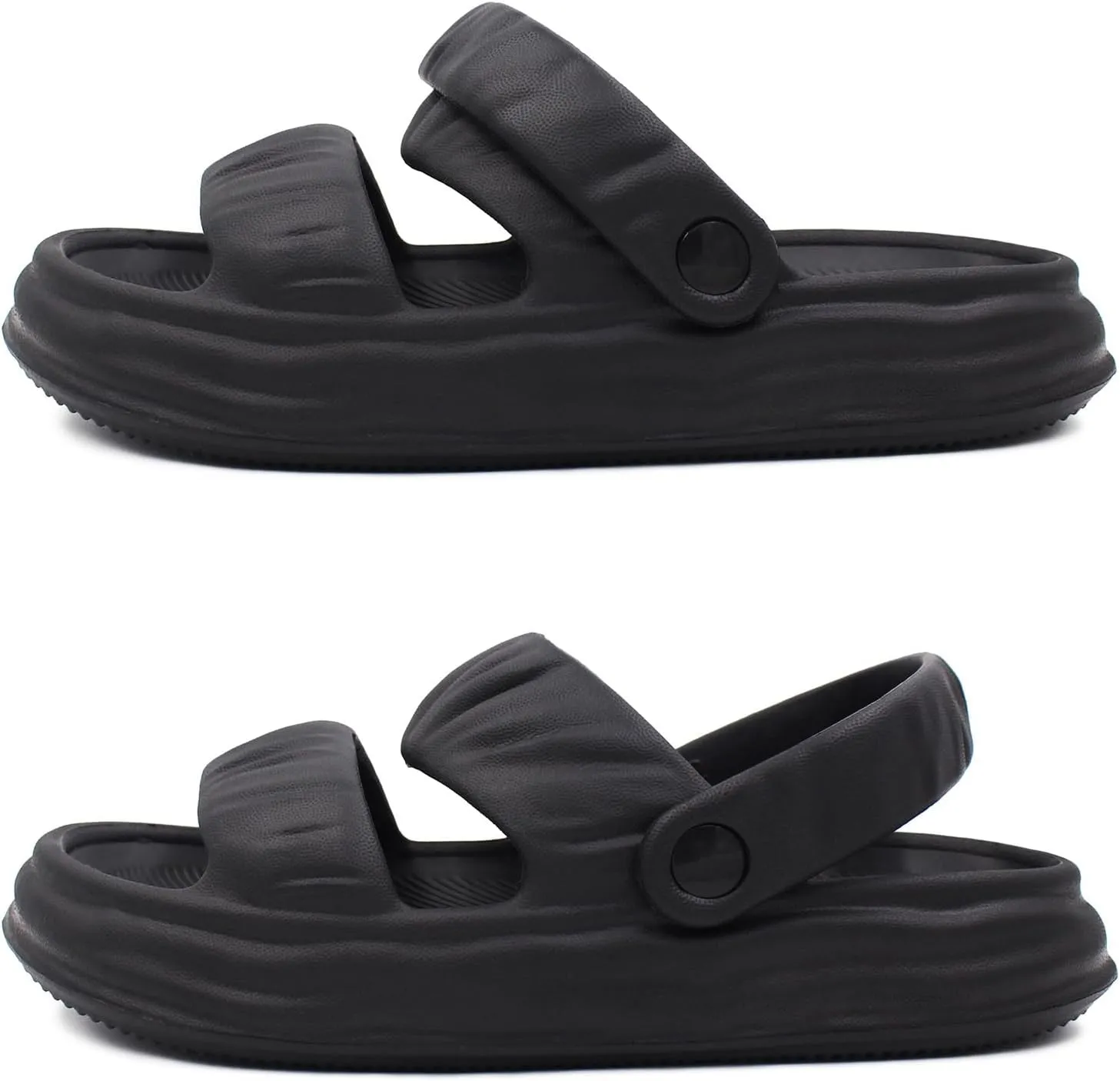 SUSHAN Women Pillow Slippers with Soft Thick Sole Cloud Slides Bathroom Non-Slip Shower Sandals Open Toe House Shoes