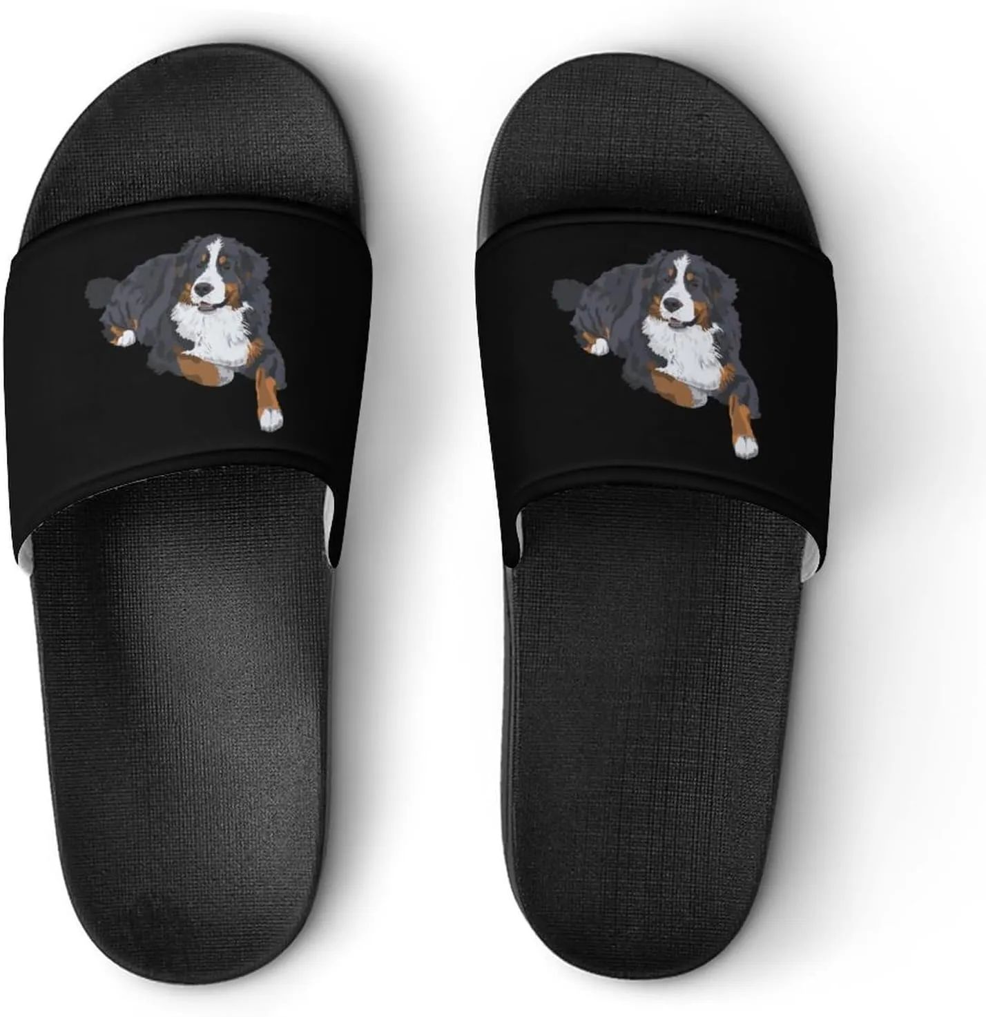Swiss Bernese Mountain Dog House Slippers for Women Men Shower Slides Bathroom Sandals