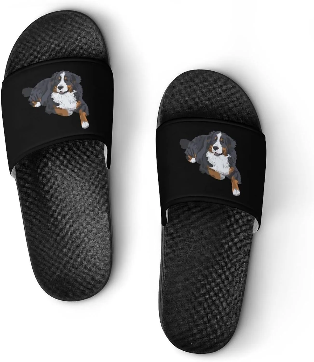 Swiss Bernese Mountain Dog House Slippers for Women Men Shower Slides Bathroom Sandals