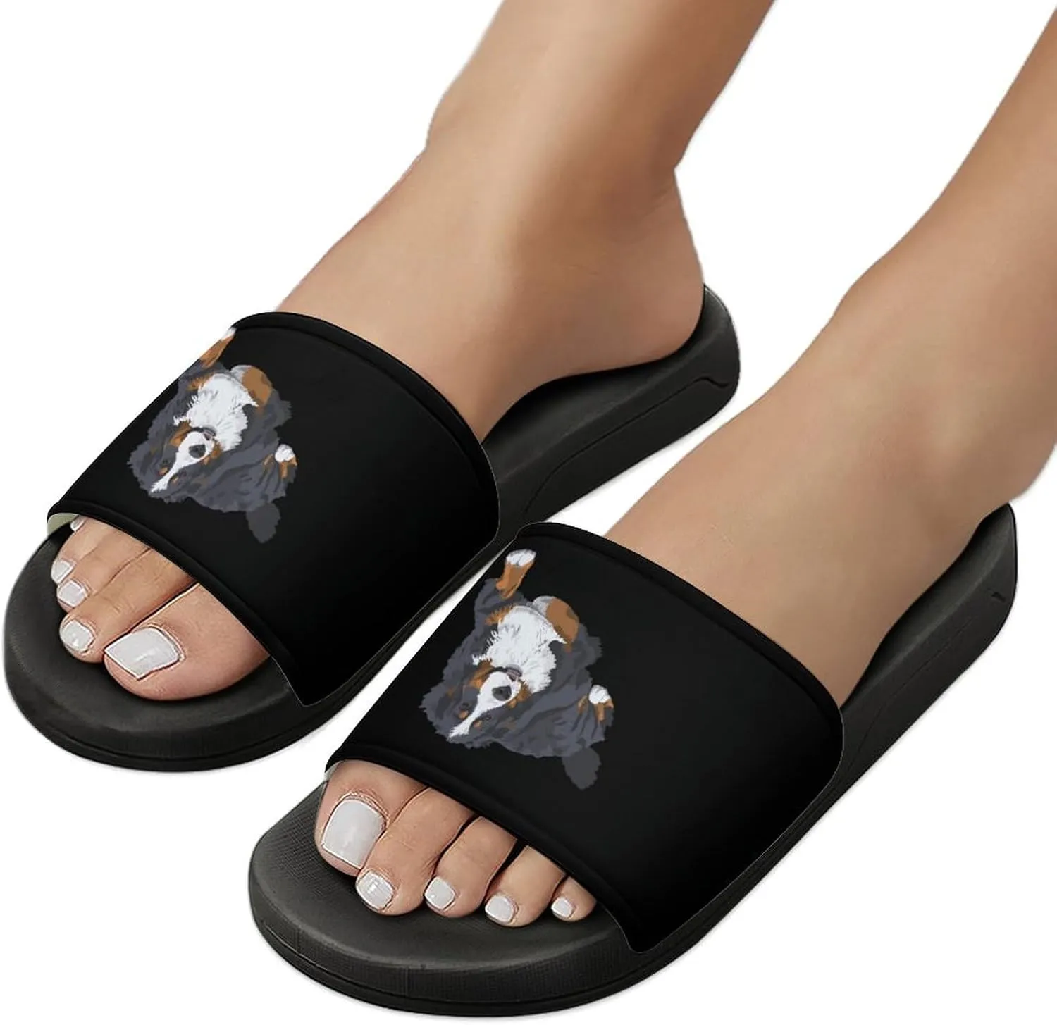 Swiss Bernese Mountain Dog House Slippers for Women Men Shower Slides Bathroom Sandals