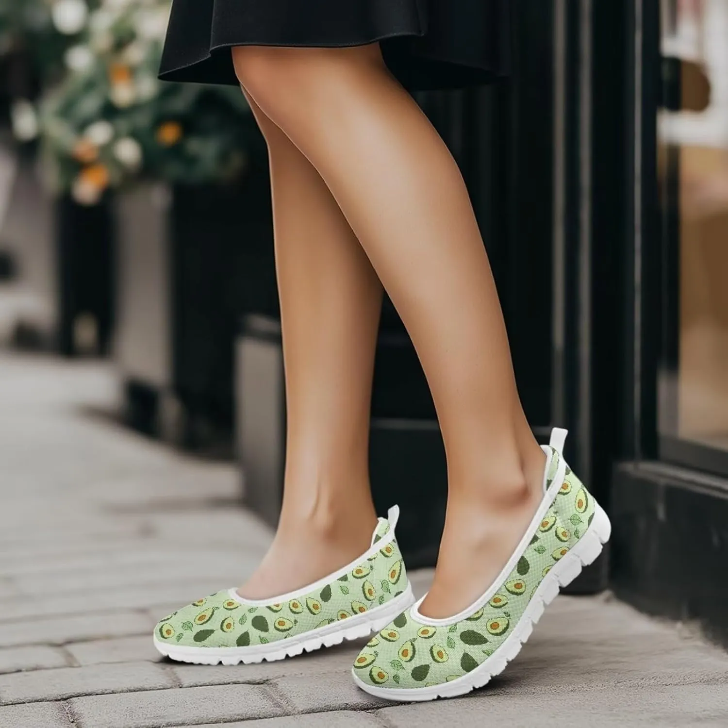 SYtrade Loafers for Women Breathable Slip On Walking Shoes White Sole