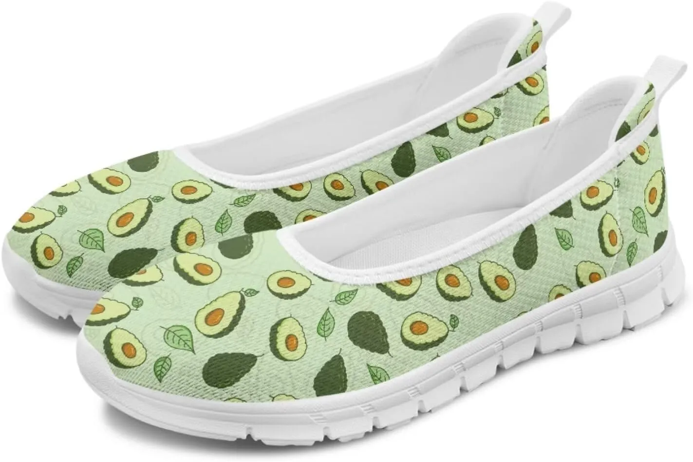 SYtrade Loafers for Women Breathable Slip On Walking Shoes White Sole