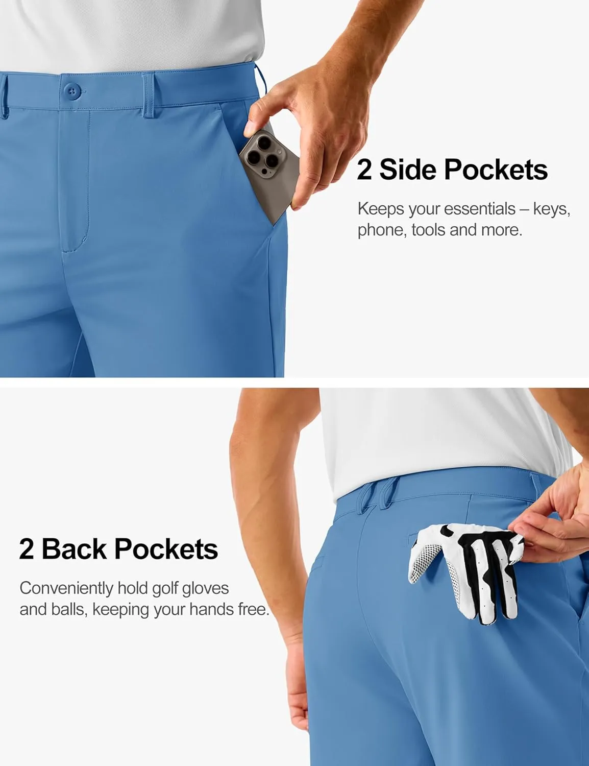 TACVASEN Men's Golf Shorts 9 Inch Inseam Stretch Lightweight Dress Work Casual Short with 4 Pockets Quick Dry Flat Front