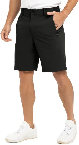 TBMPOY Men's 9" Golf Shorts Quick Dry Casual Shorts Dress Shorts Flat Front Stretch Lightweight for Work Business Travel