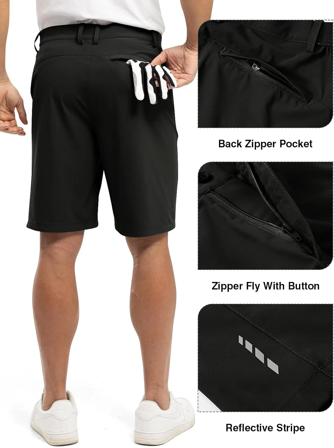 TBMPOY Men's 9" Golf Shorts Quick Dry Casual Shorts Dress Shorts Flat Front Stretch Lightweight for Work Business Travel