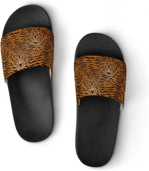 Tiger Animal Print House Slippers for Women Men Shower Slides Bathroom Sandals