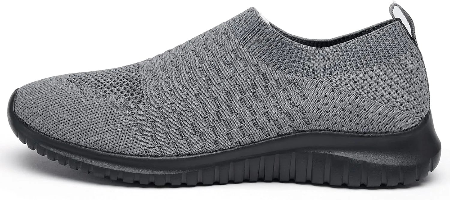 TIOSEBON Men's Slip On Walking Shoes Knit Mesh Tennis Sneaker