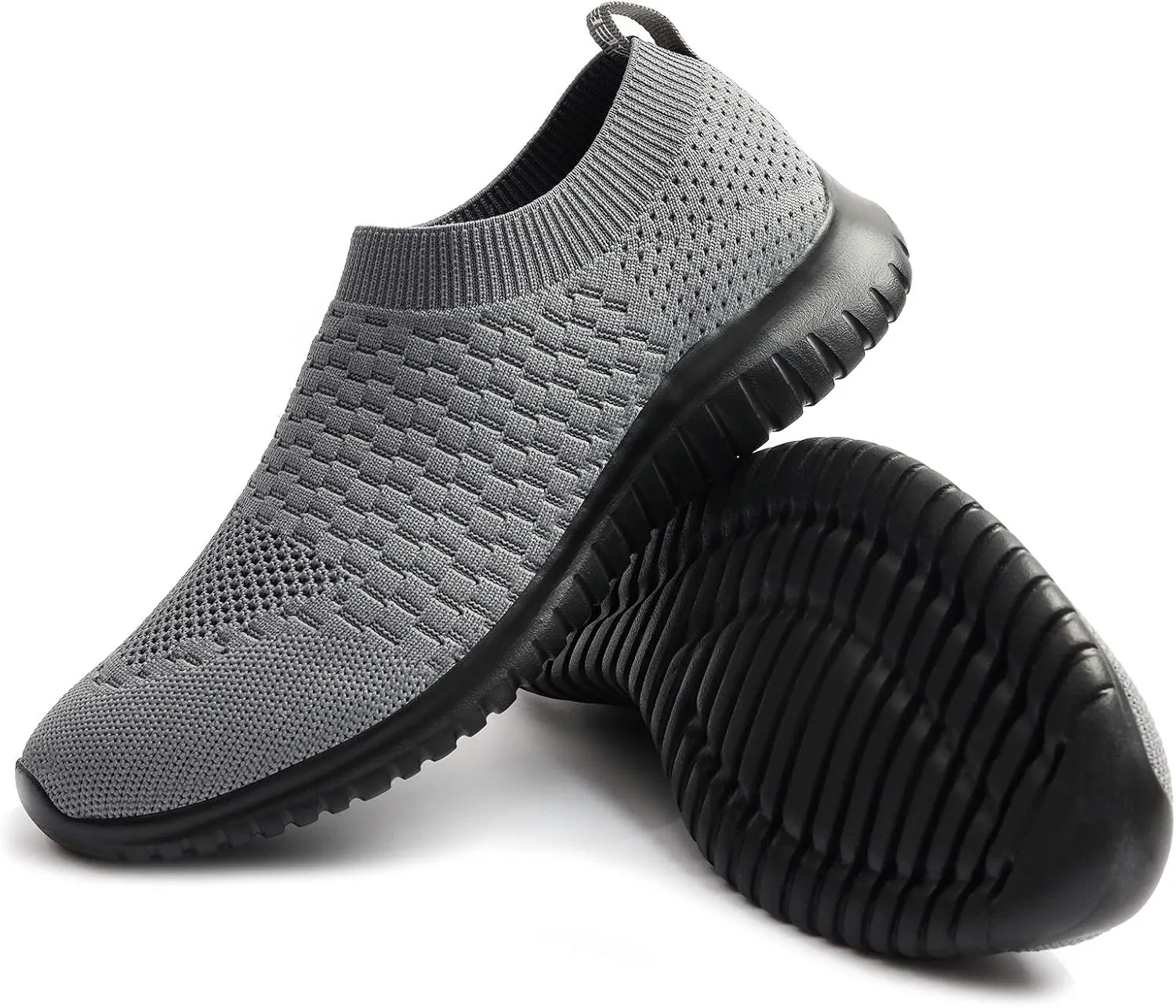 TIOSEBON Men's Slip On Walking Shoes Knit Mesh Tennis Sneaker