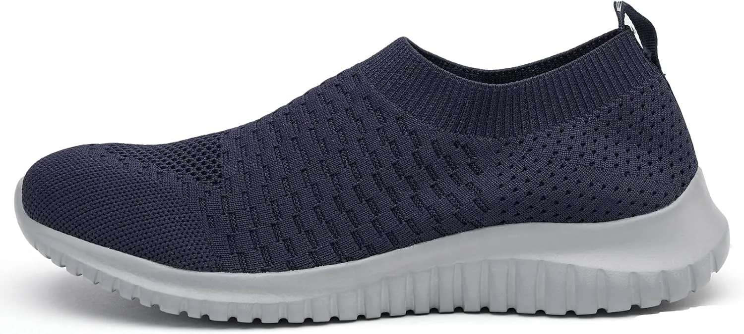 TIOSEBON Men's Slip On Walking Shoes Knit Mesh Tennis Sneaker