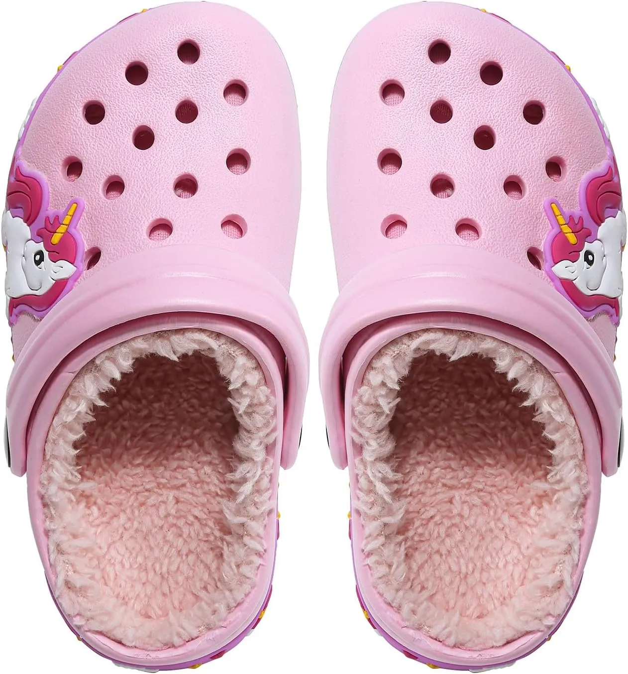 Toddler Lined Clog Slippers Winter Garden Sandals Kids House Shoes Warm Slip On Sneakers Cartoon Slides for Boys and Girls
