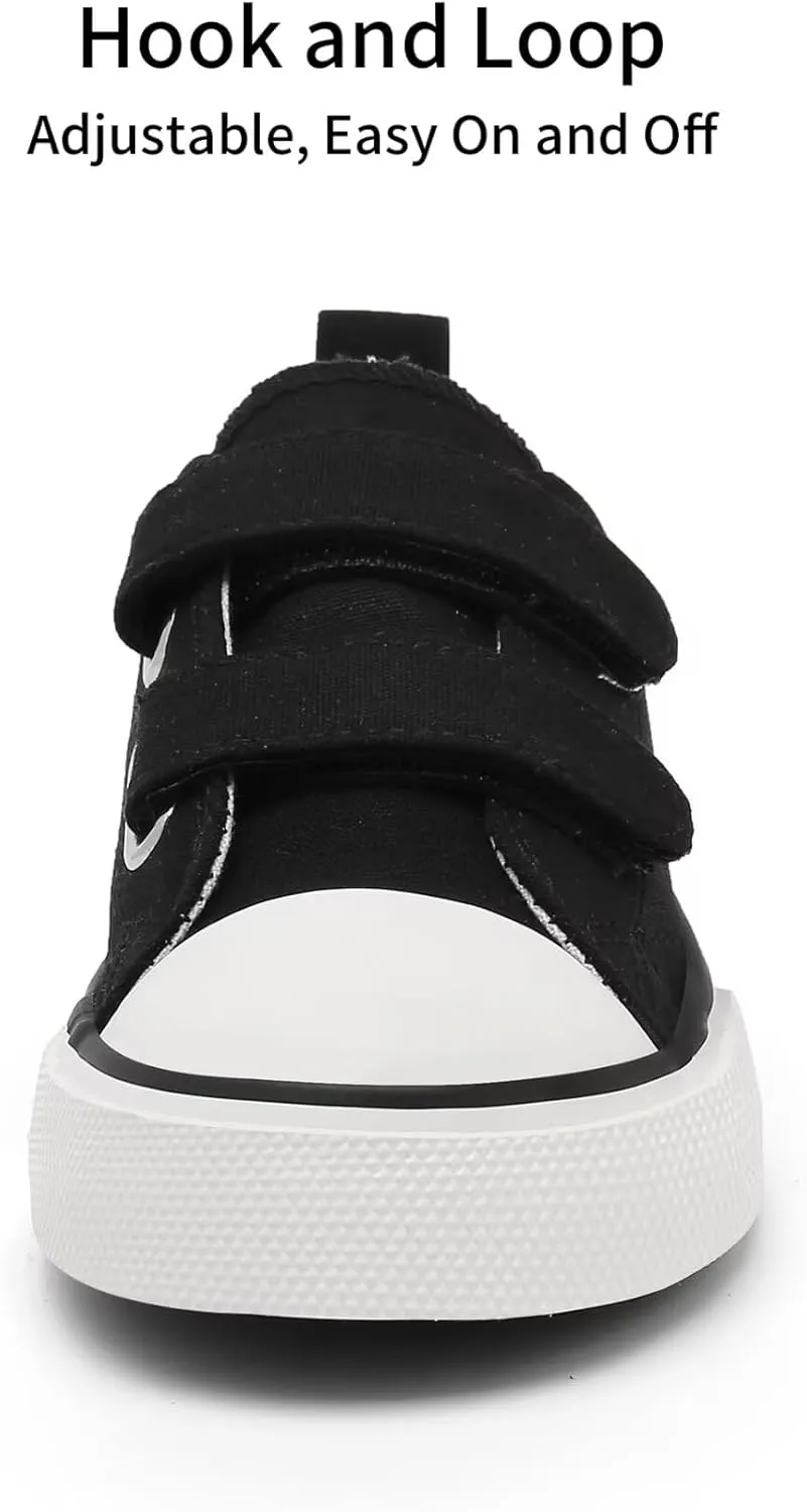 Toddler Little Kid Cushioned Canvas Shoes Slip On Sneakers Soft and Durable
