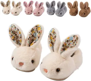 Toddler Rabbit Winter Slippers - Soft Plush Indoor Bunny Slippers for Girls & Boys