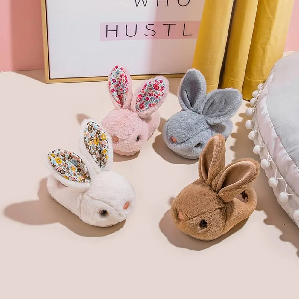 Toddler Rabbit Winter Slippers - Soft Plush Indoor Bunny Slippers for Girls & Boys