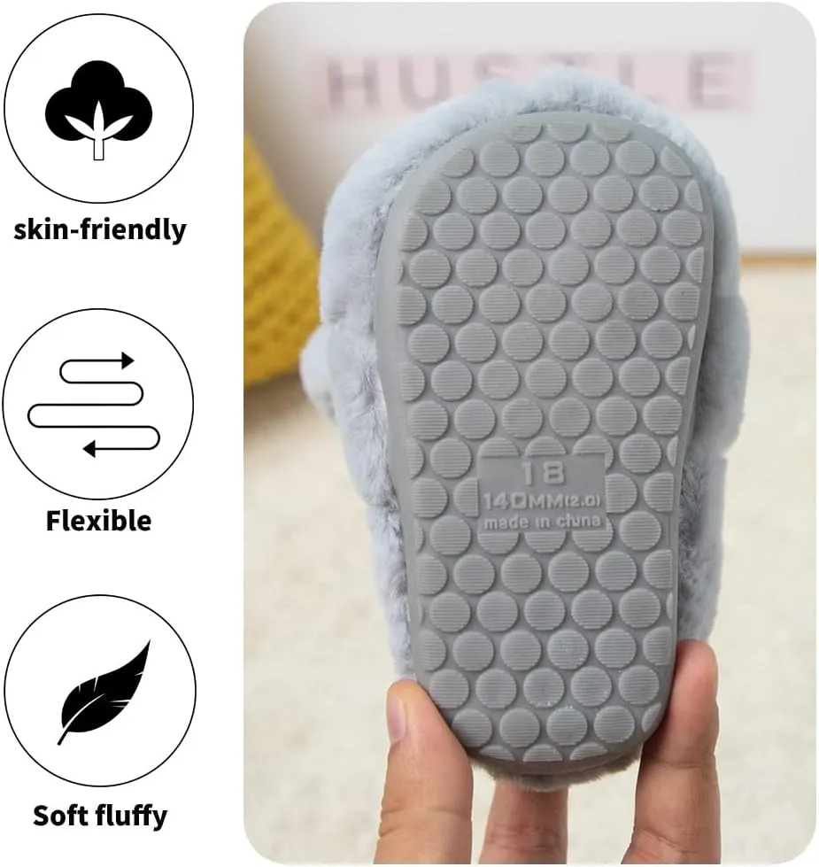 Toddler Rabbit Winter Slippers - Soft Plush Indoor Bunny Slippers for Girls & Boys