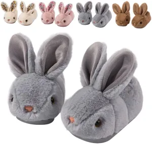 Toddler Rabbit Winter Slippers - Soft Plush Indoor Bunny Slippers for Girls & Boys
