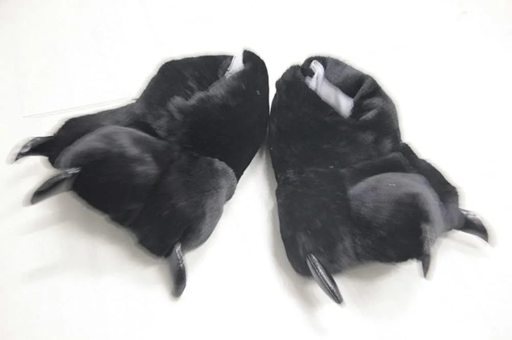 TONWHAR Animal Paw Claw Shoes Fuzzy Faux Fur Warm Novelty Costume Slippers