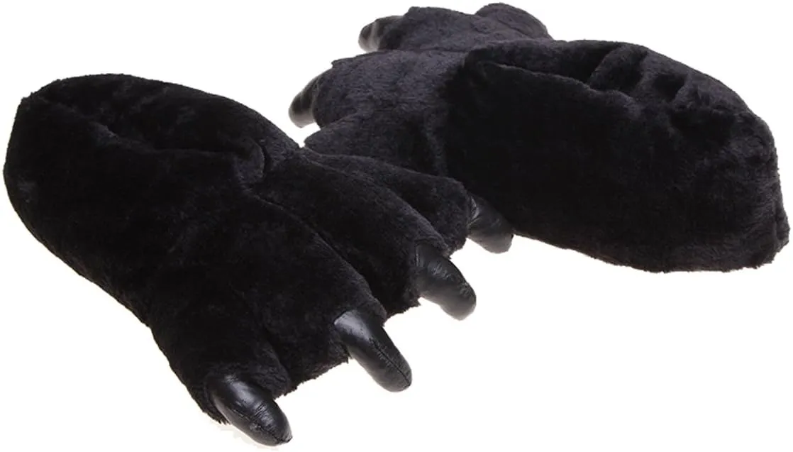 TONWHAR Grizzly Bear Paw Wool Leopard-print Slippers Cartoon Warm Slipper
