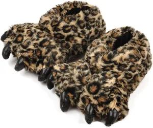TONWHAR Grizzly Bear Paw Wool Leopard-print Slippers Cartoon Warm Slipper