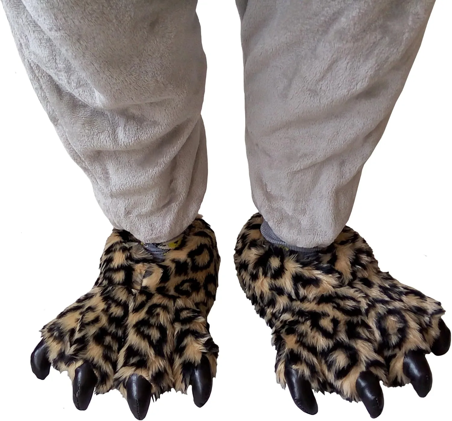 TONWHAR Grizzly Bear Paw Wool Leopard-print Slippers Cartoon Warm Slipper