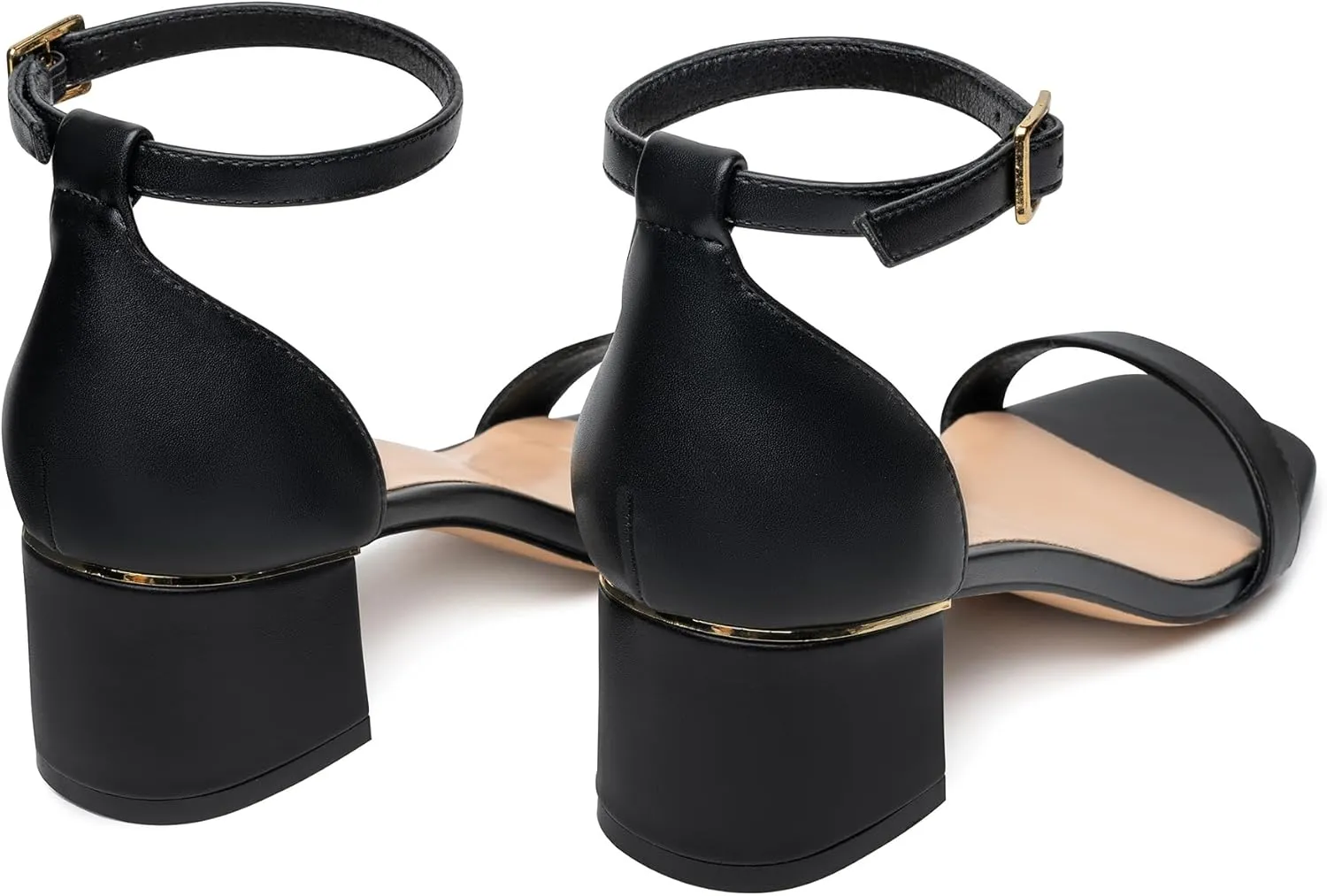 Trary Low Heels for Women Square Open Toe Ankle Strap Women's Pumps Dressy Shoes Block Chunky Heels Comfy Fashion Heeled Sandals for Women 2025 Adjustable Buckle 2.16 Inches Work Causal Party Wedding
